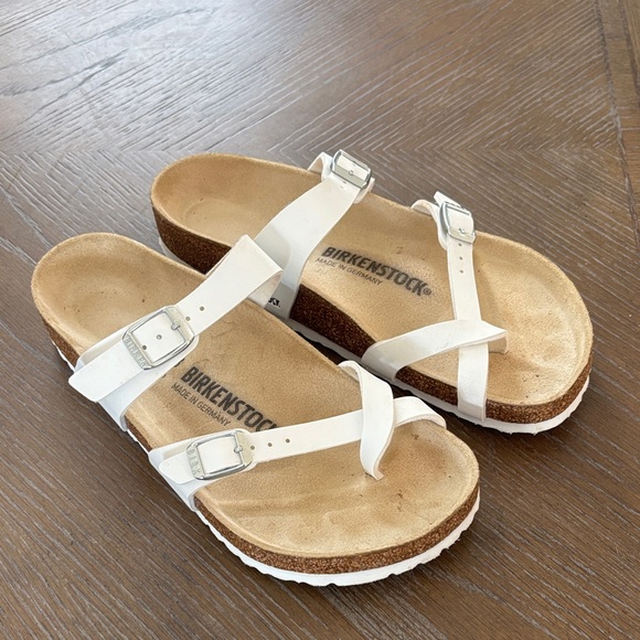 Birkenstock Shoes - Birkenstock Women's White Cross-Strap Sandals